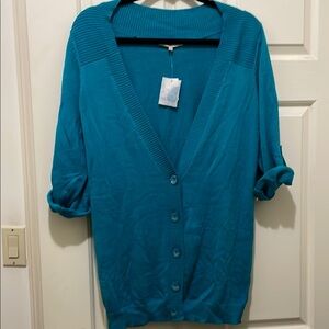 RW&Co. Teal Button Front Women's Cardigan (sz XL)